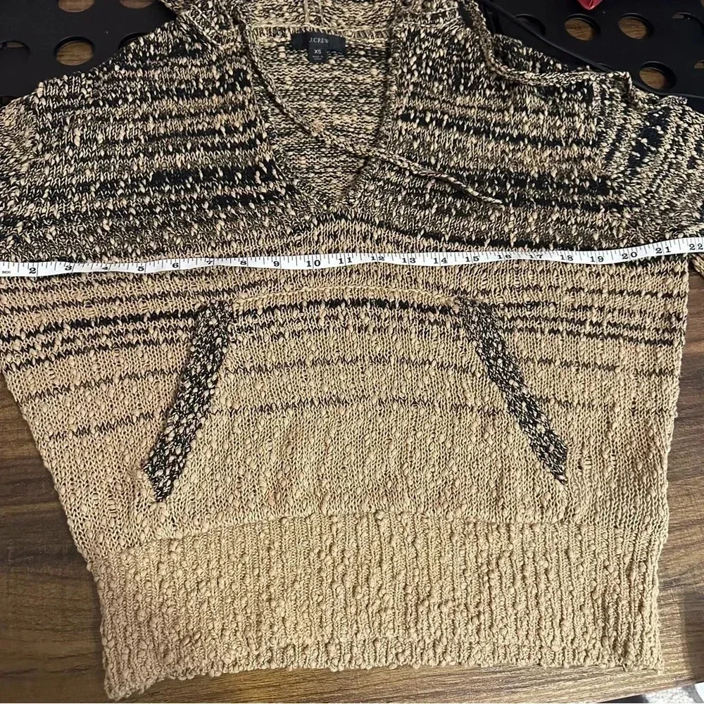J. Crew Cropped Marled Cotton Hoodie Size XS fair trade relaxed slouchy